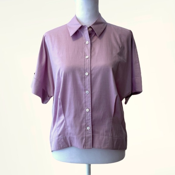 NWT Theory Cropped Button Down Size Small - Picture 1 of 5